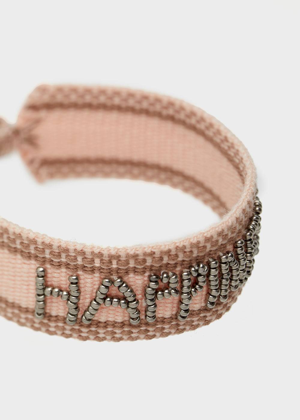 Nalí GIOIA FABRIC BRACELET WITH BEADS PINK