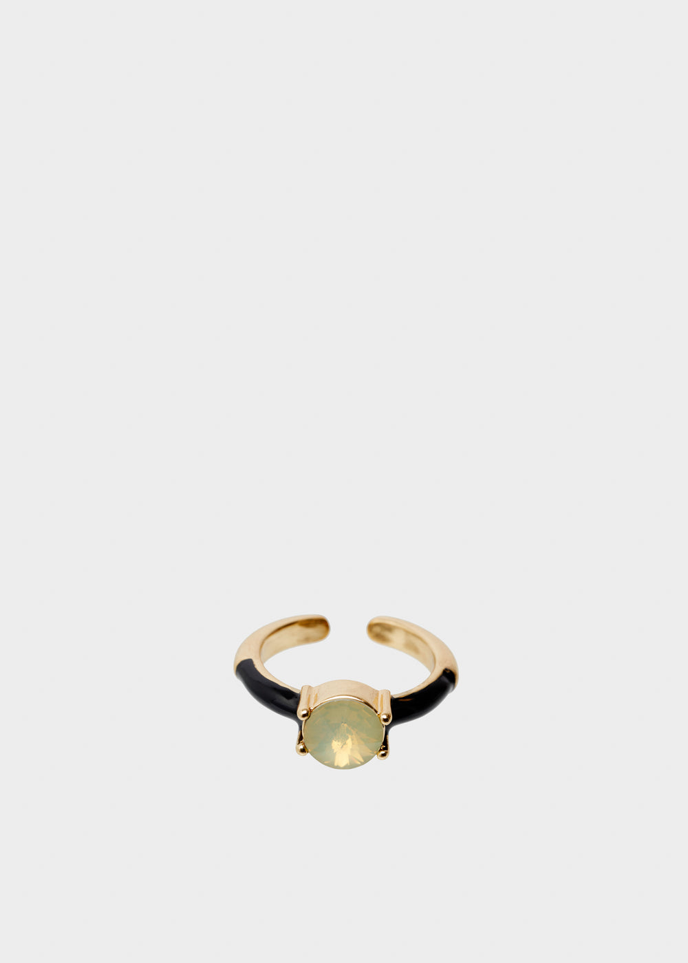 Nalí GLORIA ADJUSTABLE BLACK RING W/ STONE