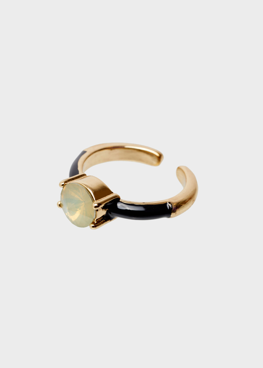Nalí GLORIA ADJUSTABLE BLACK RING W/ STONE