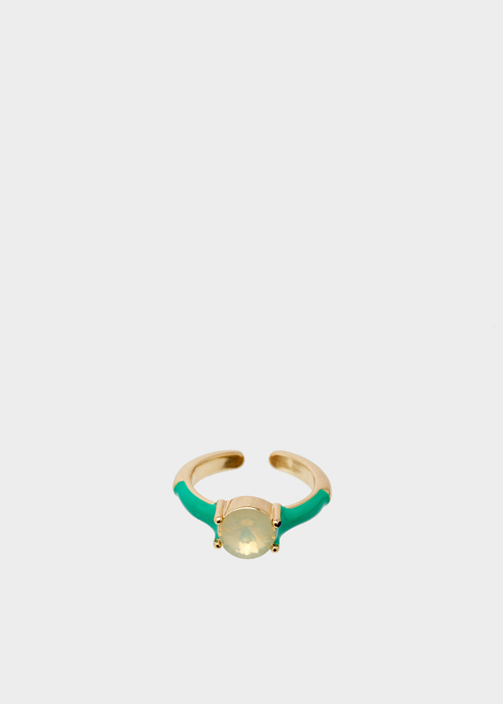 Nalí GLORIA ADJUSTABLE GREEN RING W/ STONE