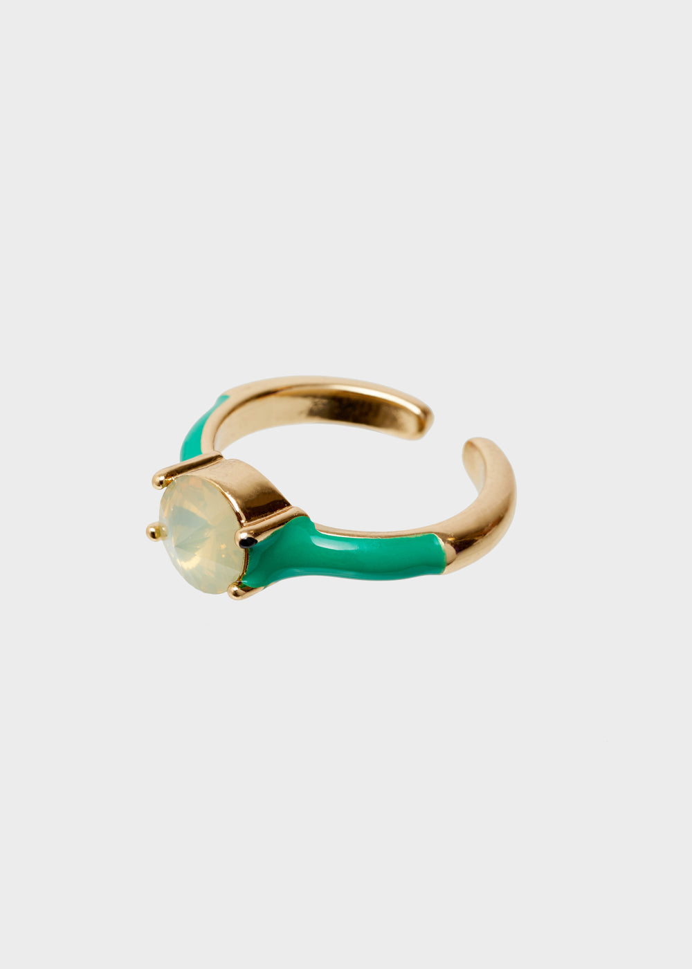 Nalí GLORIA ADJUSTABLE GREEN RING W/ STONE