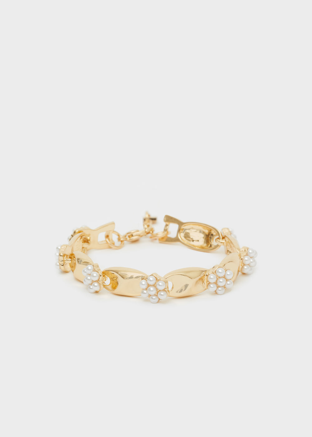 Nalí GOLD BRACELET W/ WHITE PEARLS
