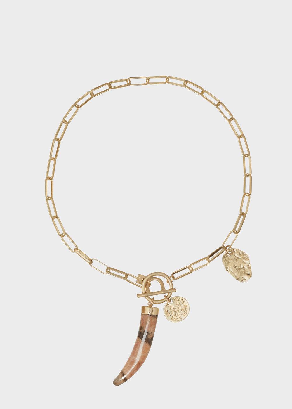 Nalí GOLD CHAIN NECKLACE W/ HORN CHARM