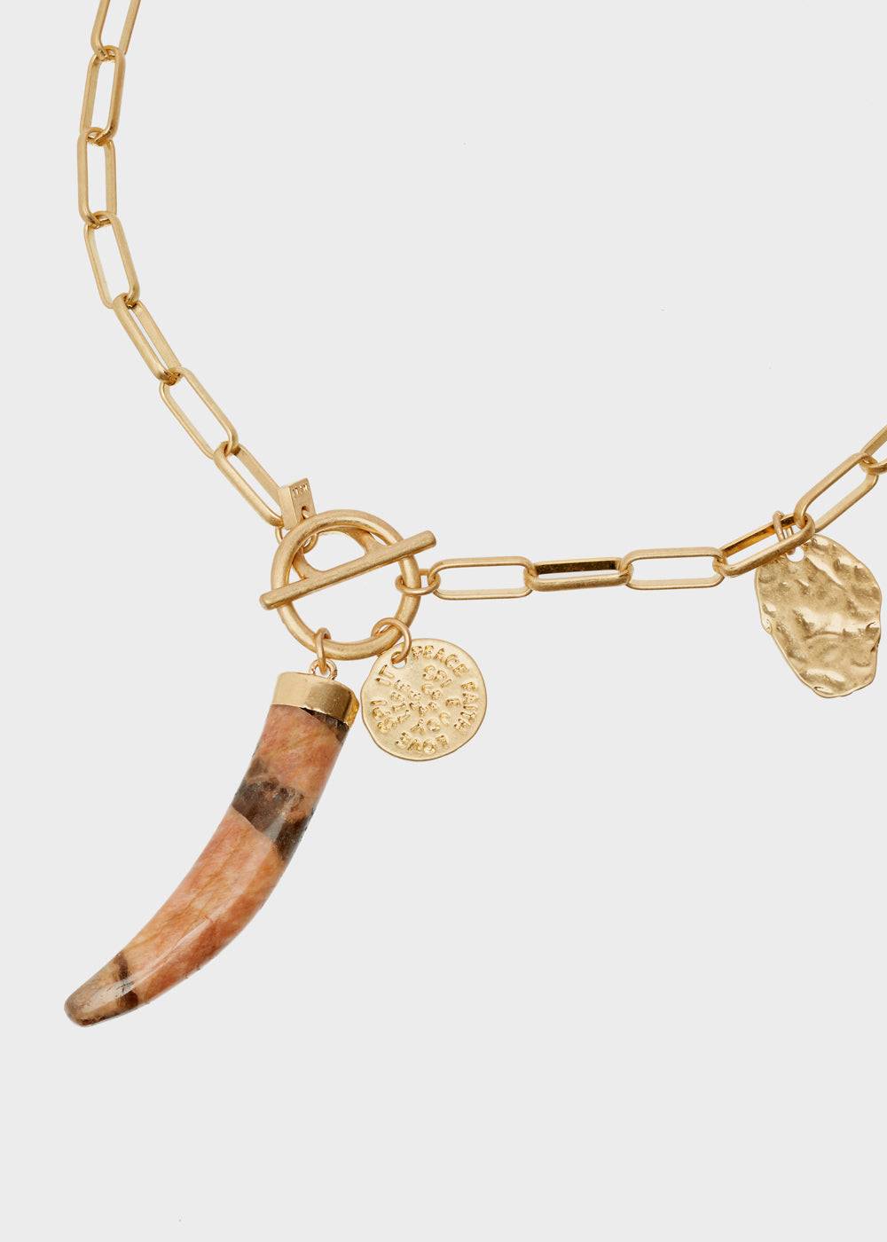 Nalí GOLD CHAIN NECKLACE W/ HORN CHARM