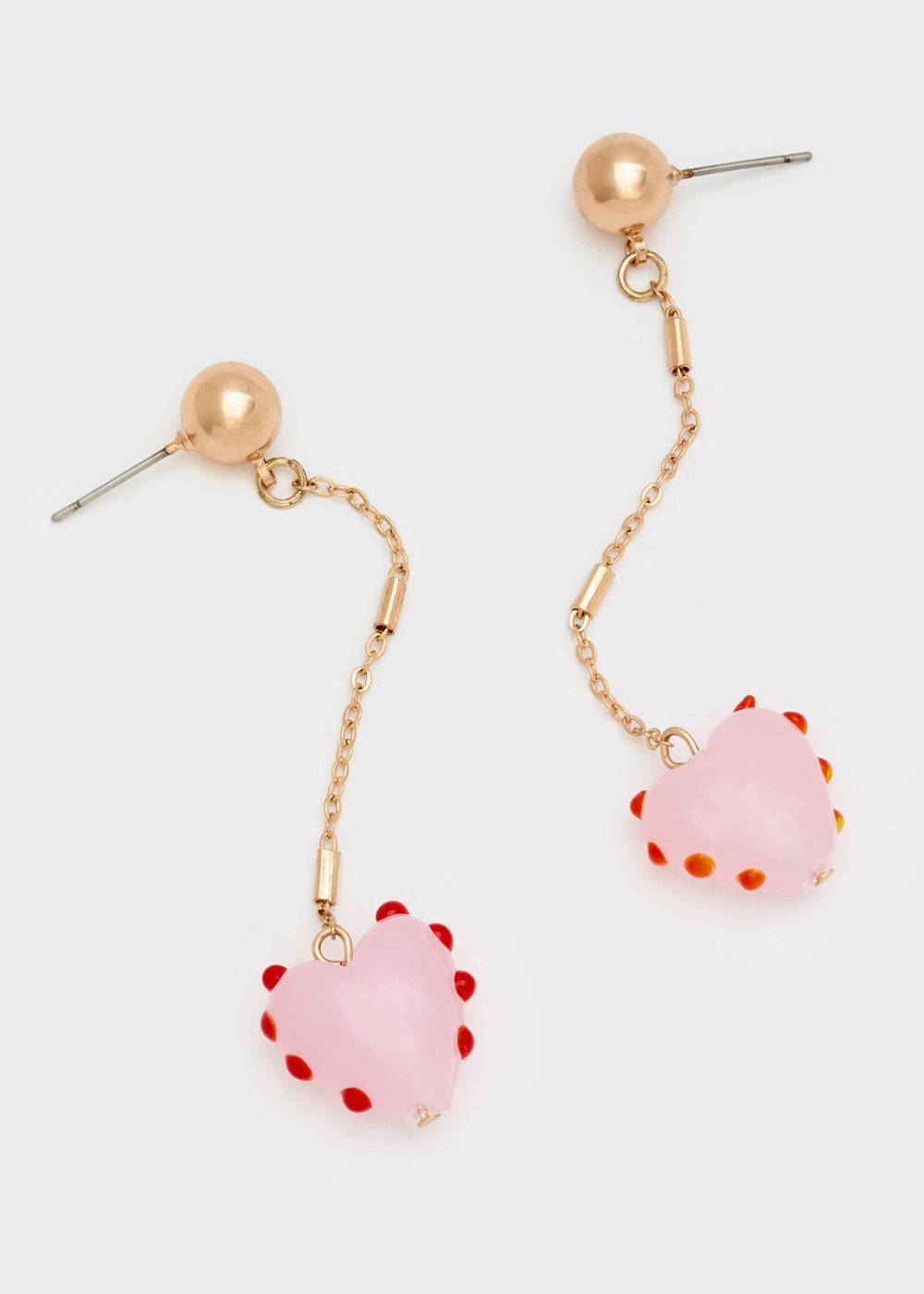 Nalí GOLD EARRINGS W/ PINK PENDANT