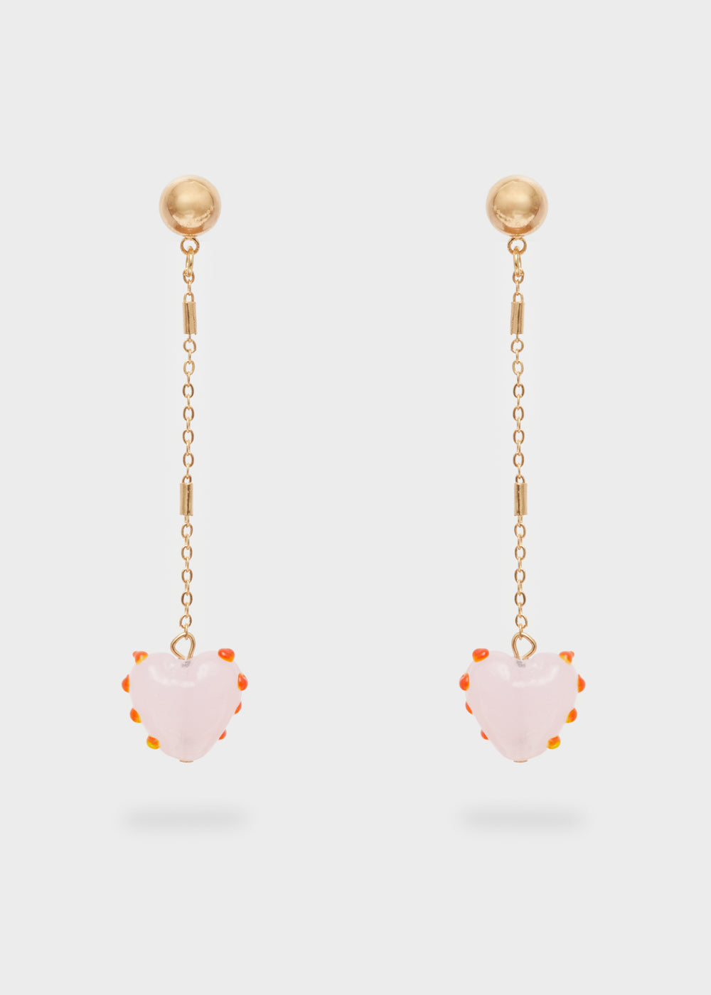 Nalí GOLD EARRINGS W/ PINK PENDANT