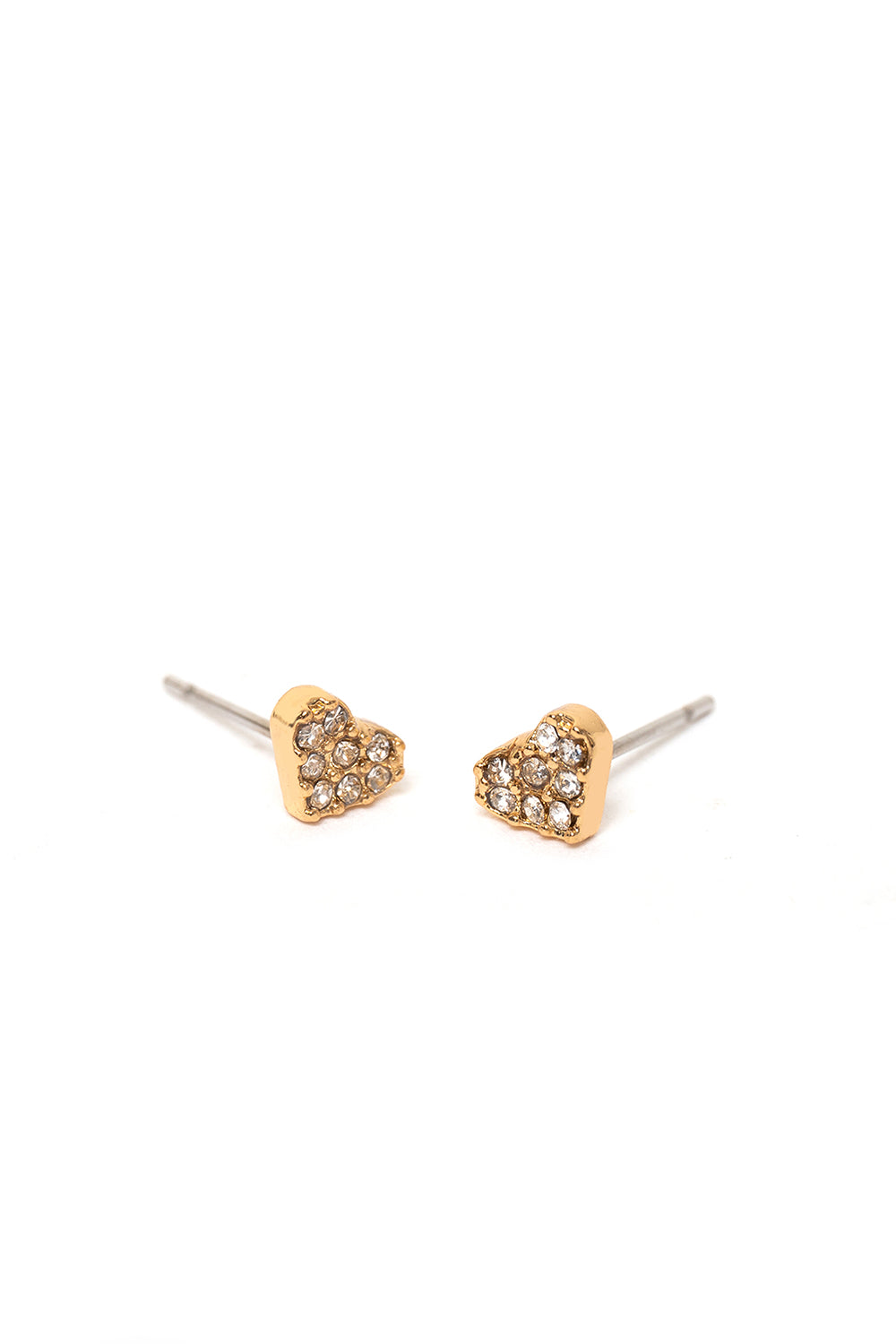 Nalí GOLD HEART CRYSTAL LOBO EARRINGS