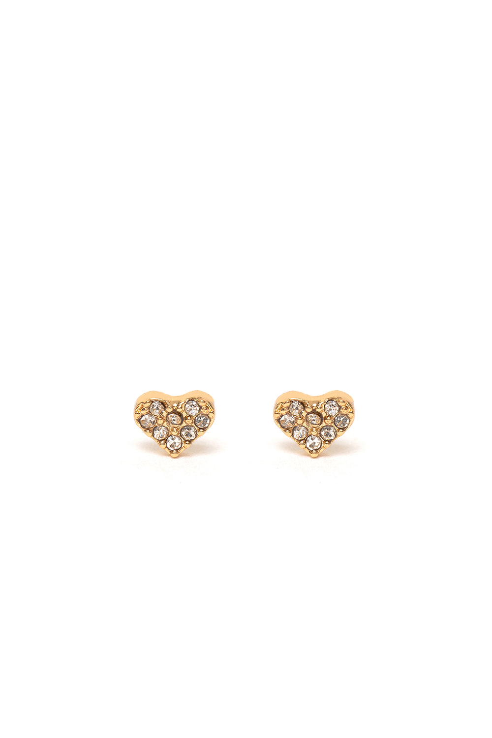Nalí GOLD HEART CRYSTAL LOBO EARRINGS