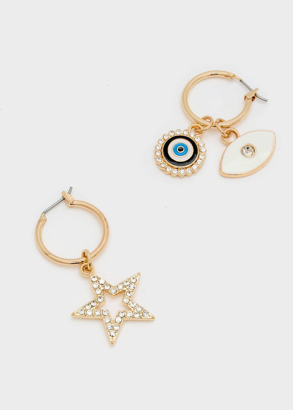 Nalí GOLD HOOP EARRINGS W/ EYE