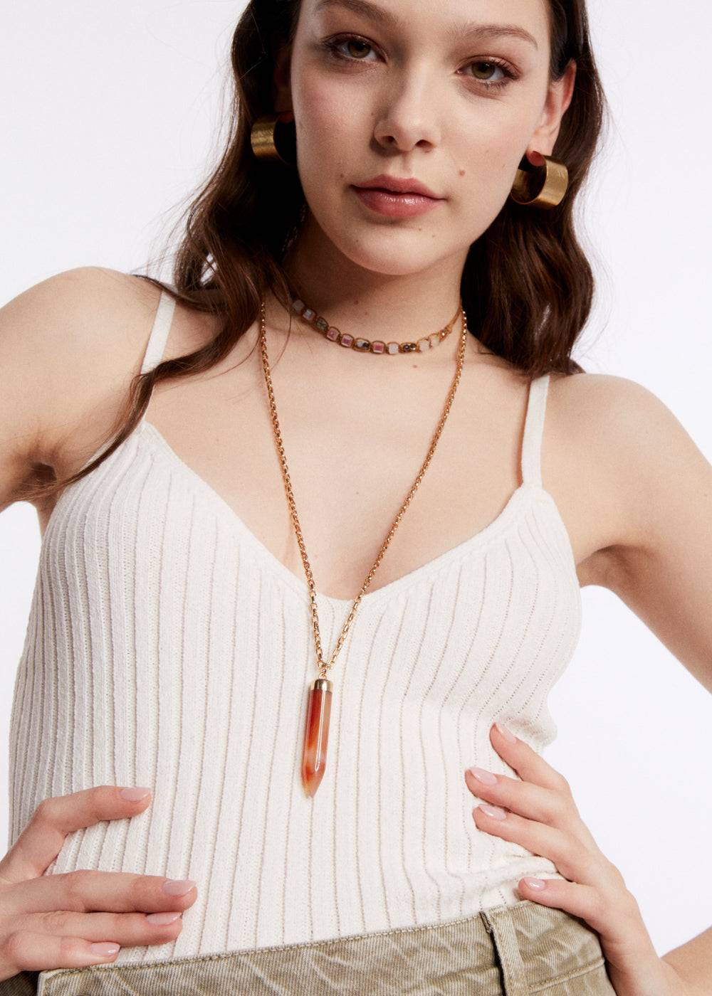Nalí GOLD NECKLACE + HORN PENDANT