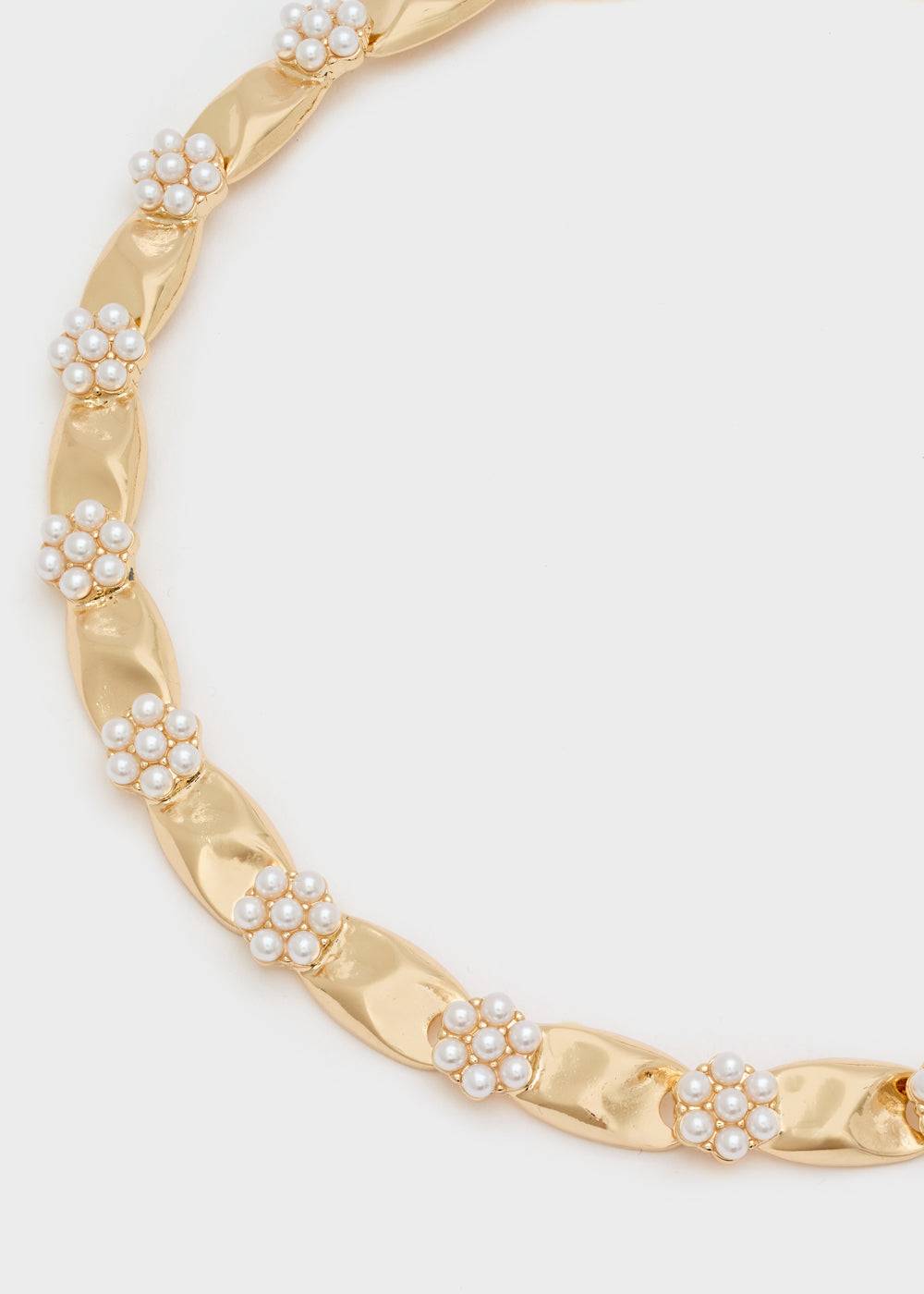 Nalí GOLD NECKLACE WITH WHITE PEARLS