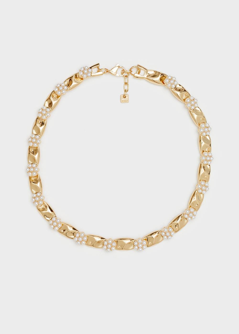 Nalí GOLD NECKLACE WITH WHITE PEARLS