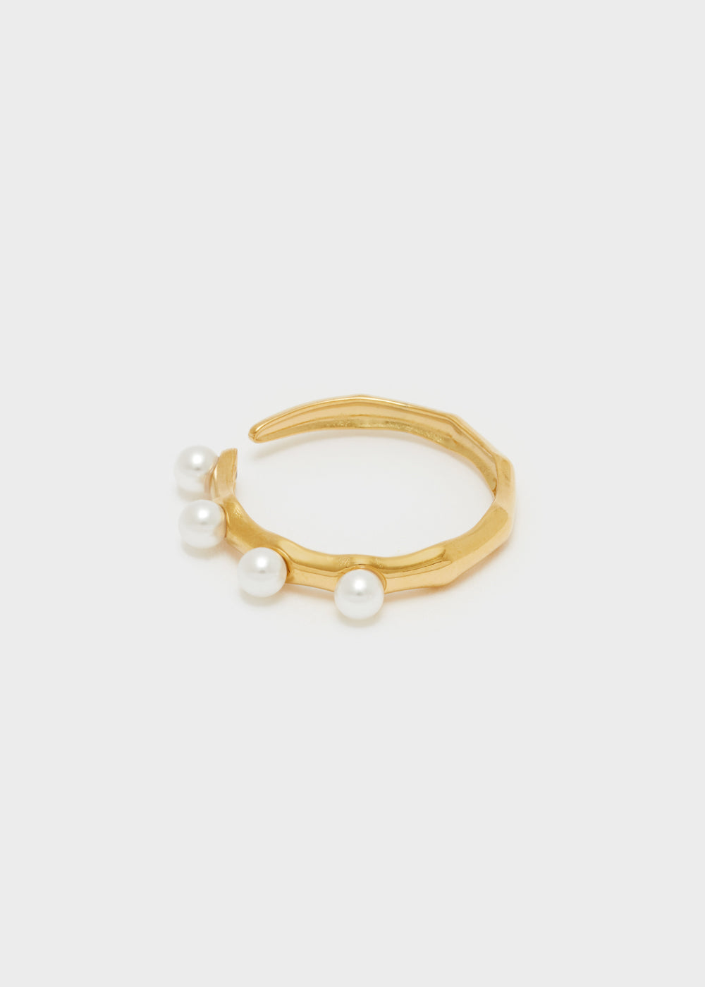 Nalí GOLD OPEN RING W/ WHITE PEARLS