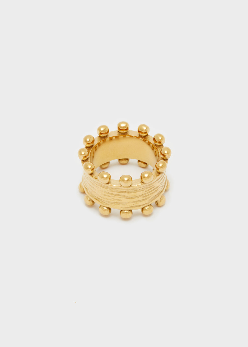 Nalí GOLD RING IN S.STEEL W/ SPHERES