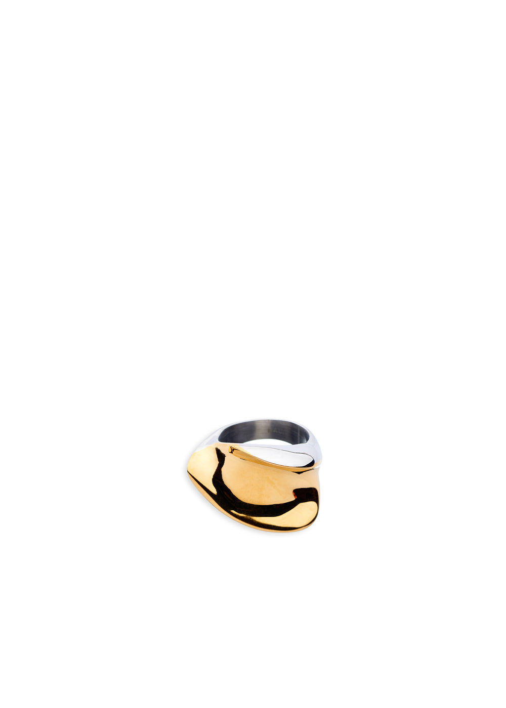 Nalí GOLD & SILVER HOLLOW BAND RING STAIN. STEEL