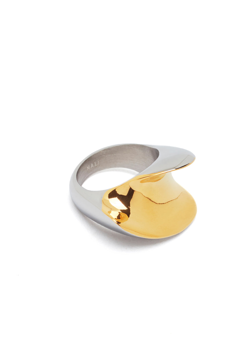 Nalí GOLD & SILVER HOLLOW BAND RING STAIN. STEEL