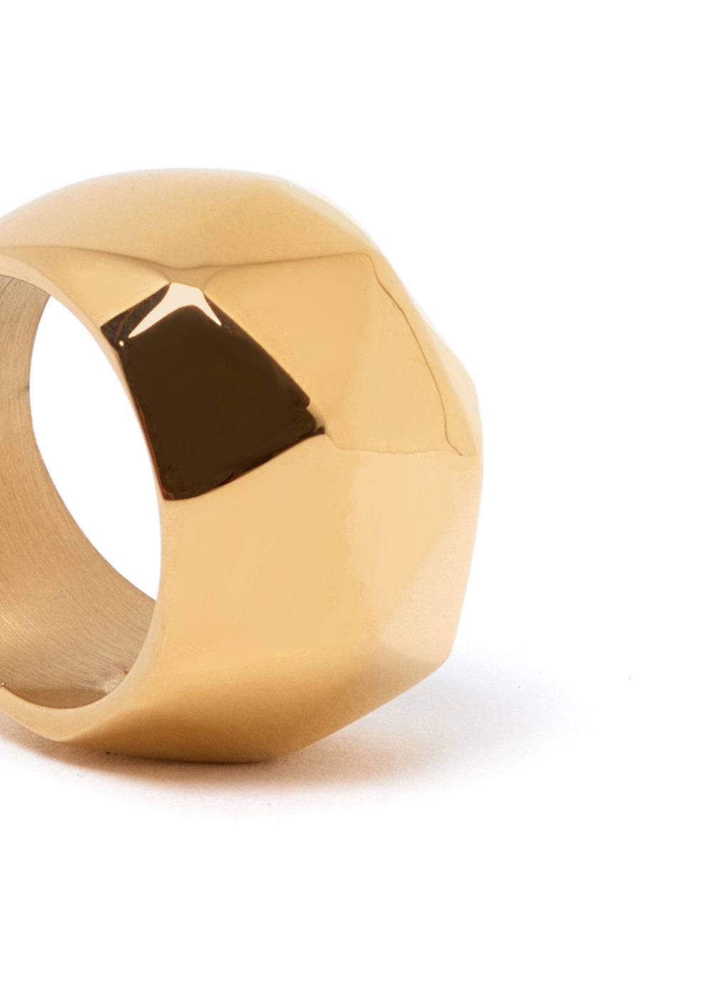 Nalí GOLD SQUARED RING STAINLESS STEEL