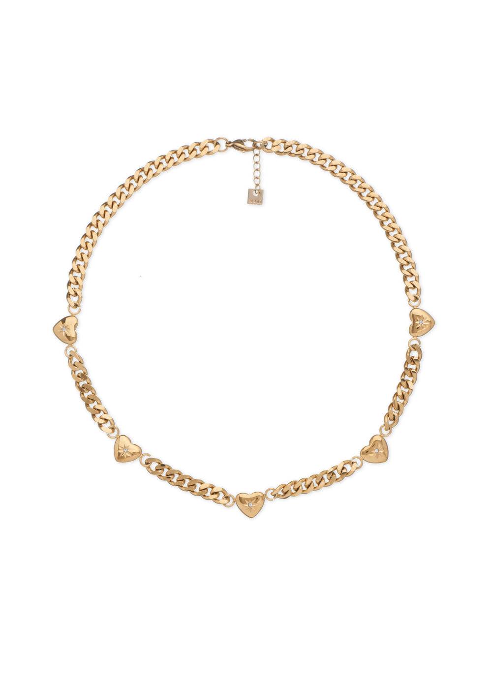 Nalí HEART NECKLACE STAIN. STEEL. 18K GOLD PLATED