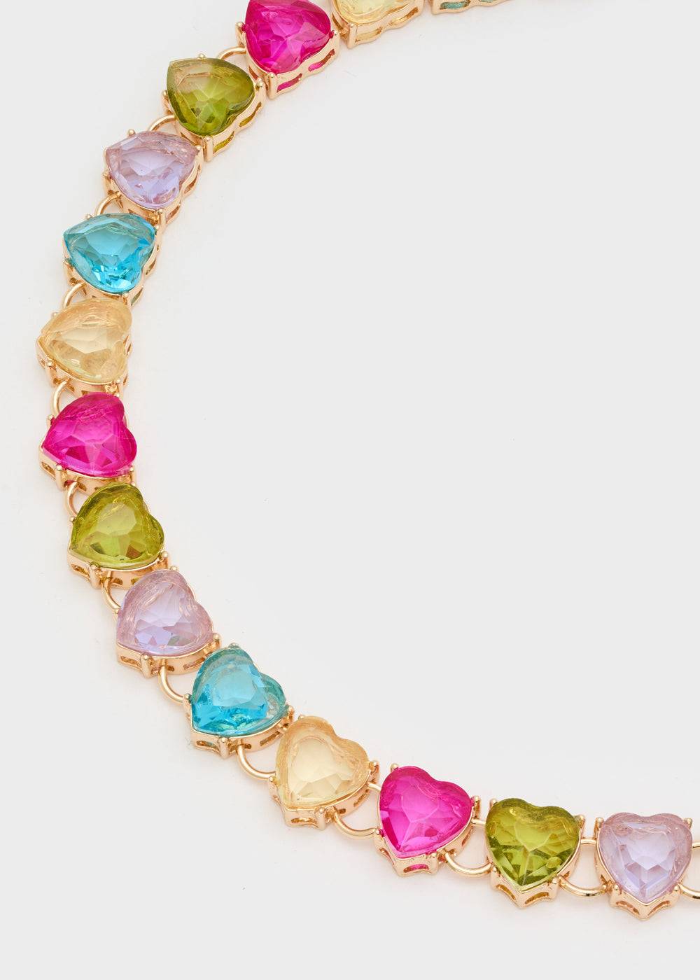 Nalí HEART NECKLACE W/ STONES + COLORS