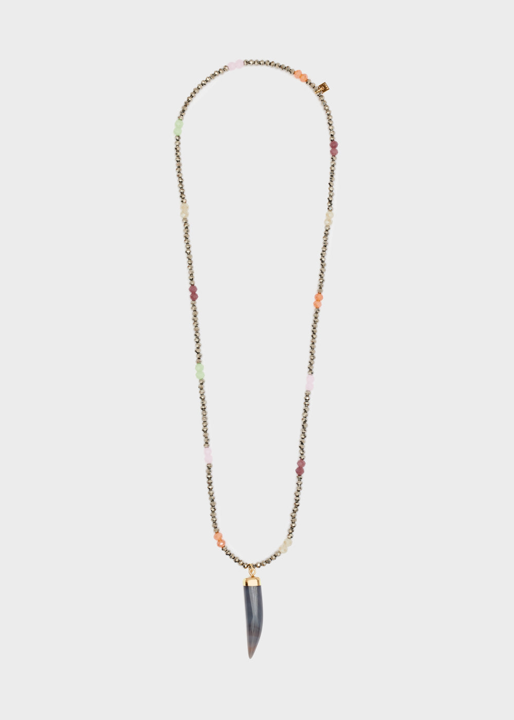 Nalí HORN NECKLACE W/ GOLD BEADS + COLORS