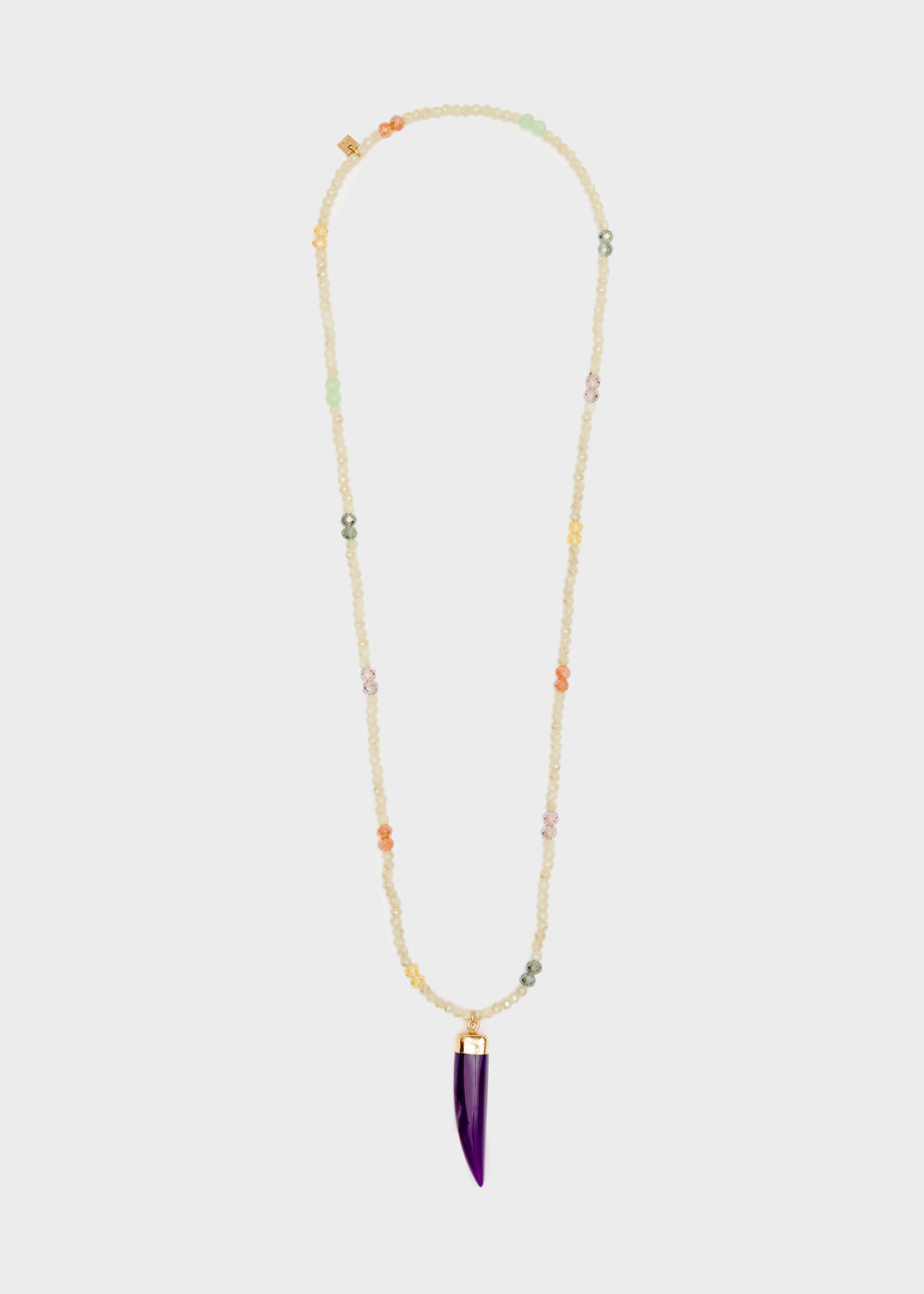 Nalí HORN NECKLACE W/ GOLD BEADS + COLORS