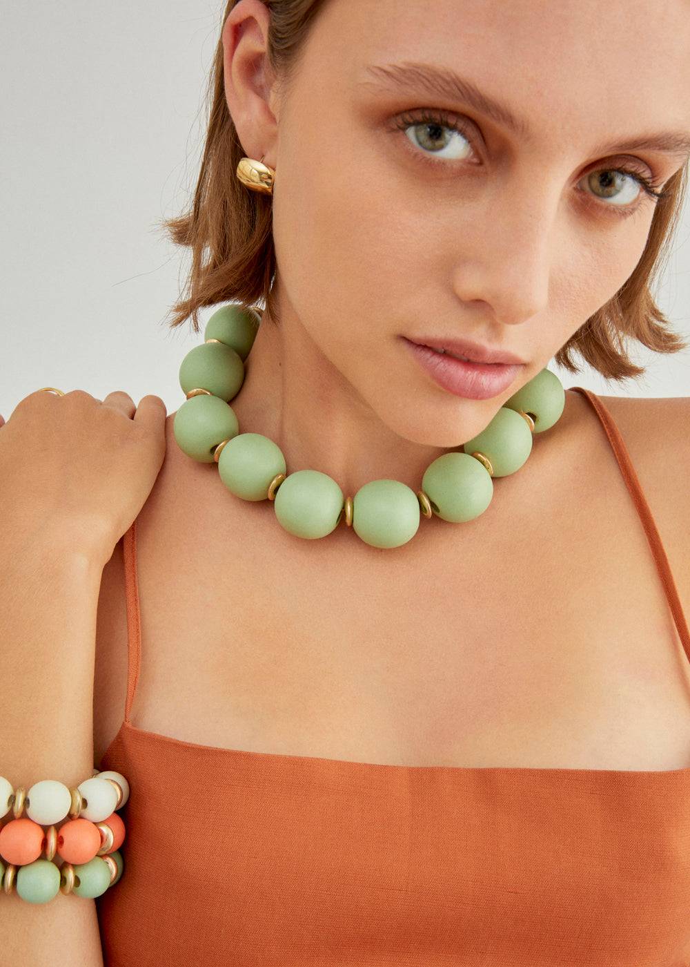 Nalí ITHACA NECKLACE W/ WOOD BEADS + COLORS