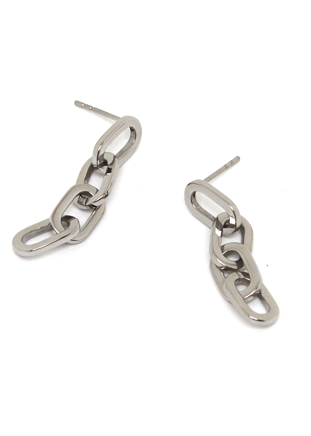 Nalí JILL CHAIN EARRINGS IN SILVER STAINLESS STEEL
