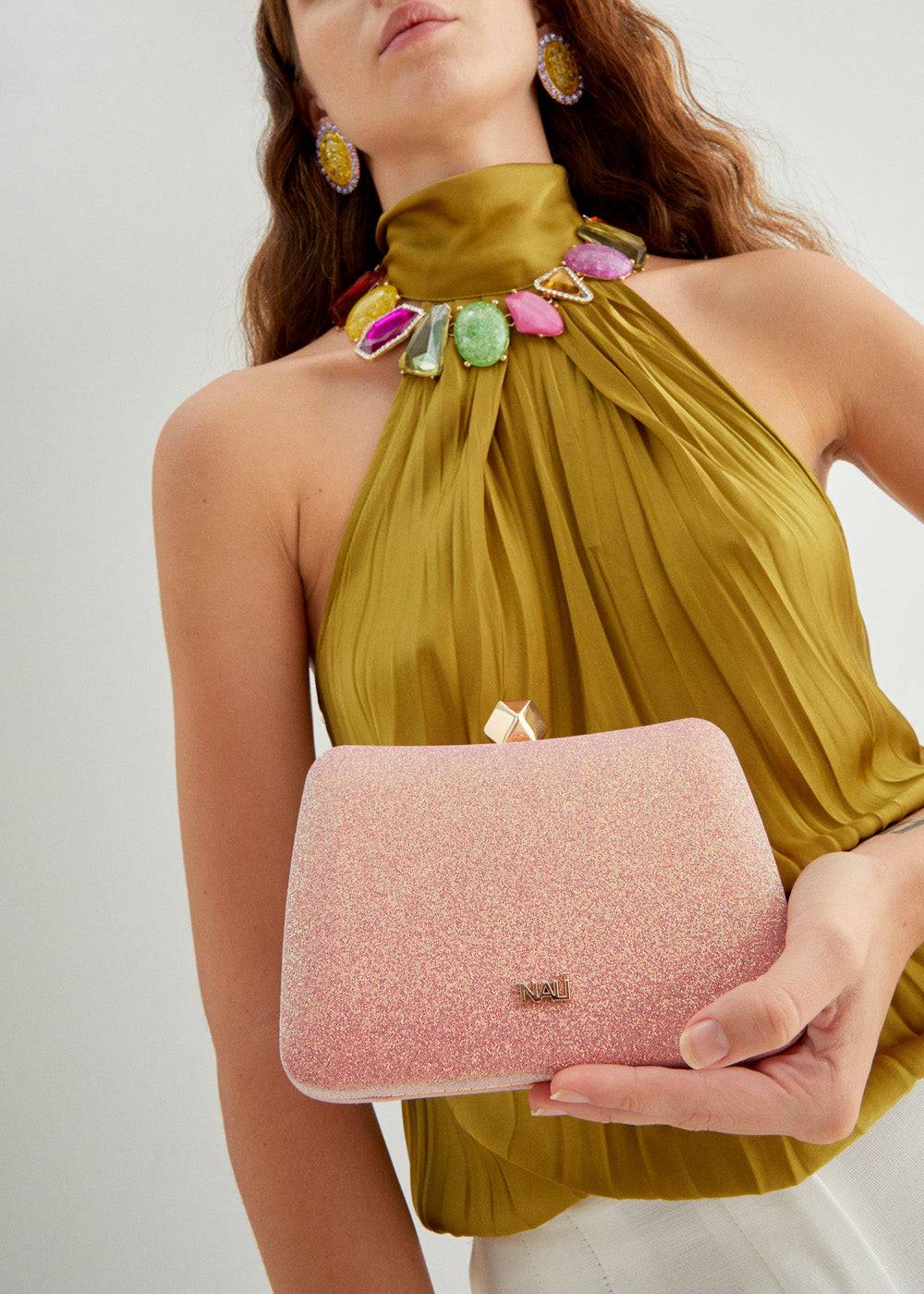 Nalí KARINA CLUTCH IN METALLIC + COLORS