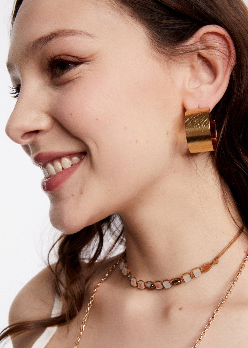 Nalí LARGE HOOP EARRINGS 14KT GOLD PLATED