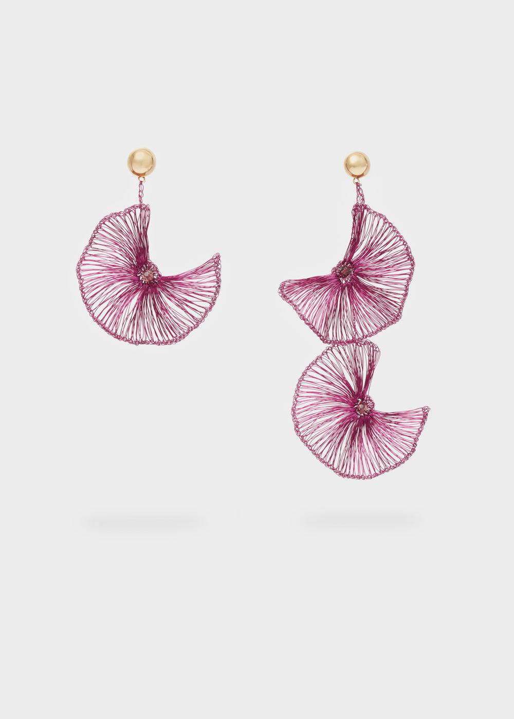 Nalí LEAF EARRINGS IN COPPER WIRE + COLORS