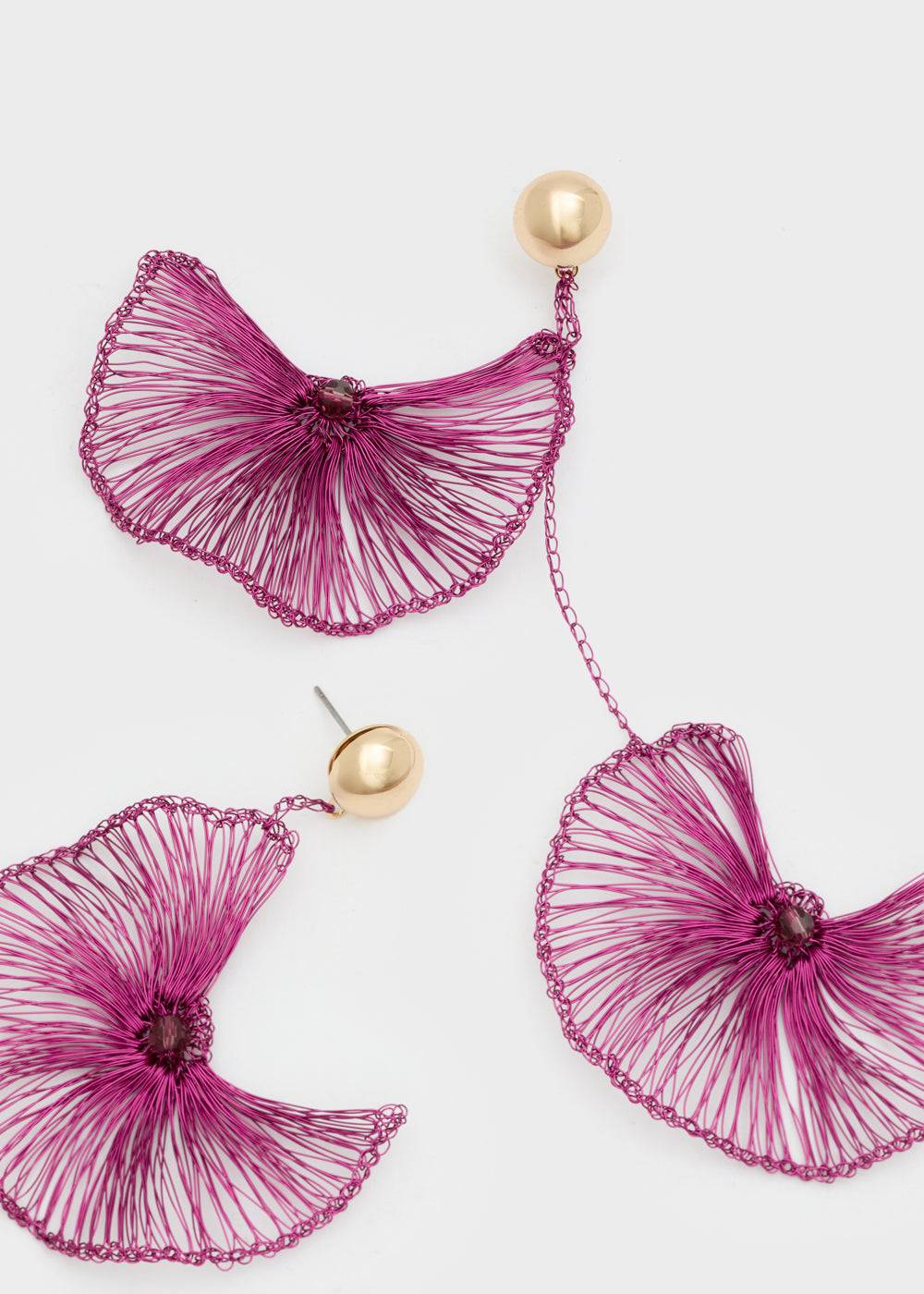 Nalí LEAF EARRINGS IN COPPER WIRE + COLORS