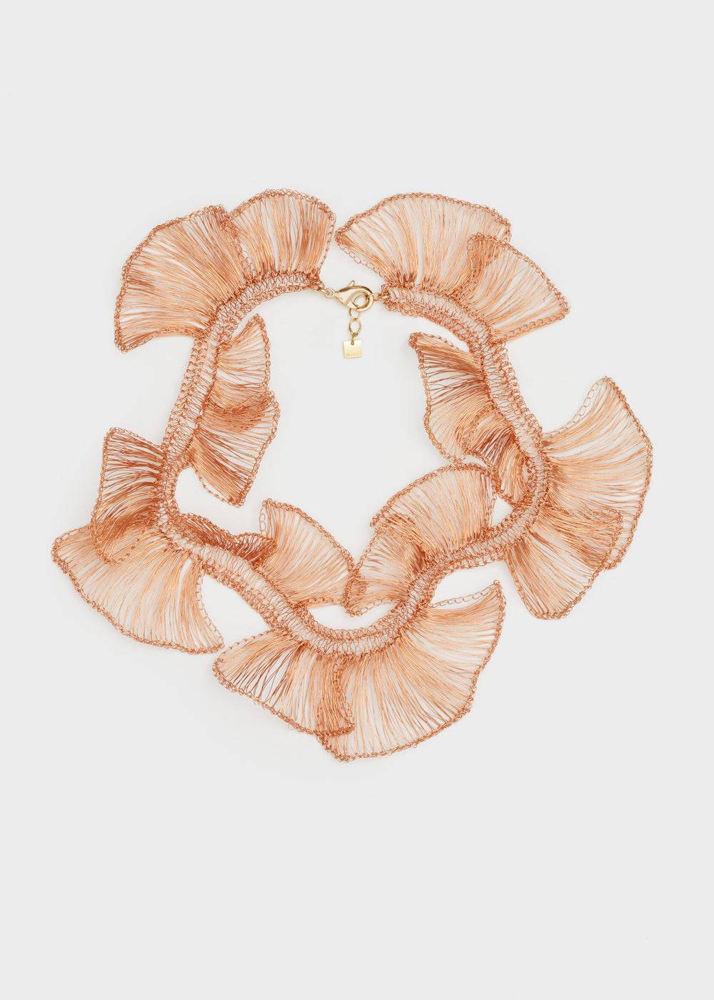 Nalí LEAF NECKLACE IN COPPER WIRE + COLORS