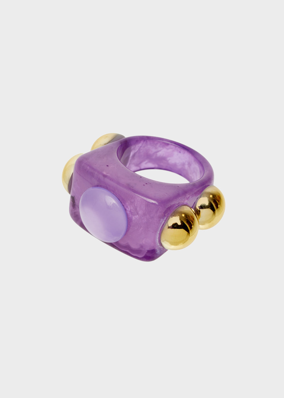 Nalí LEANDRA RING W/ PURPLE RESIN SPHERES