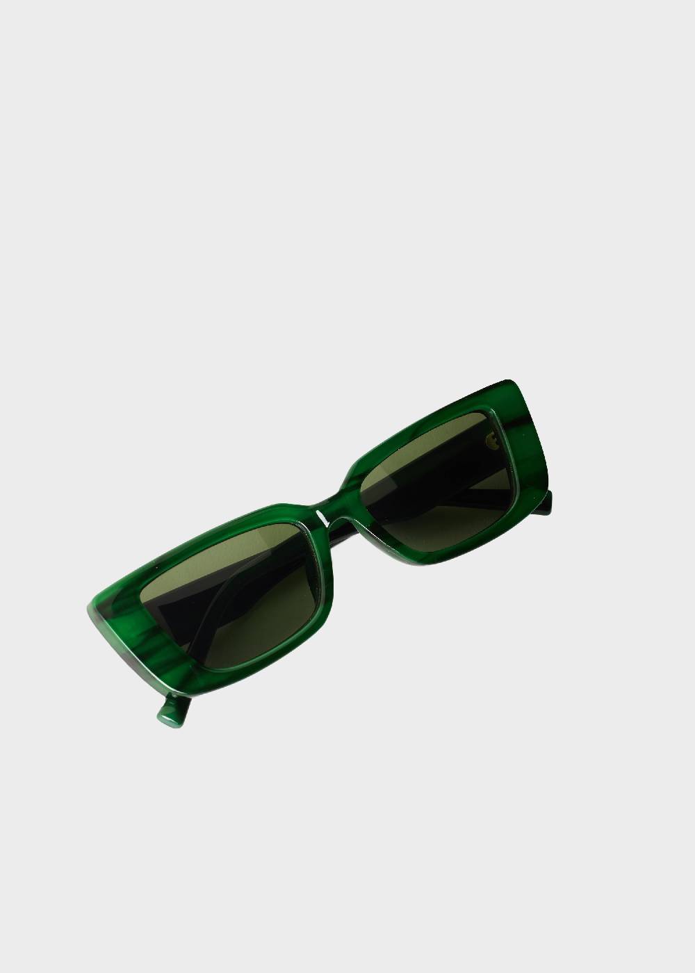 Nalí LENA RECTANGULAR GREEN SUNGLASSES