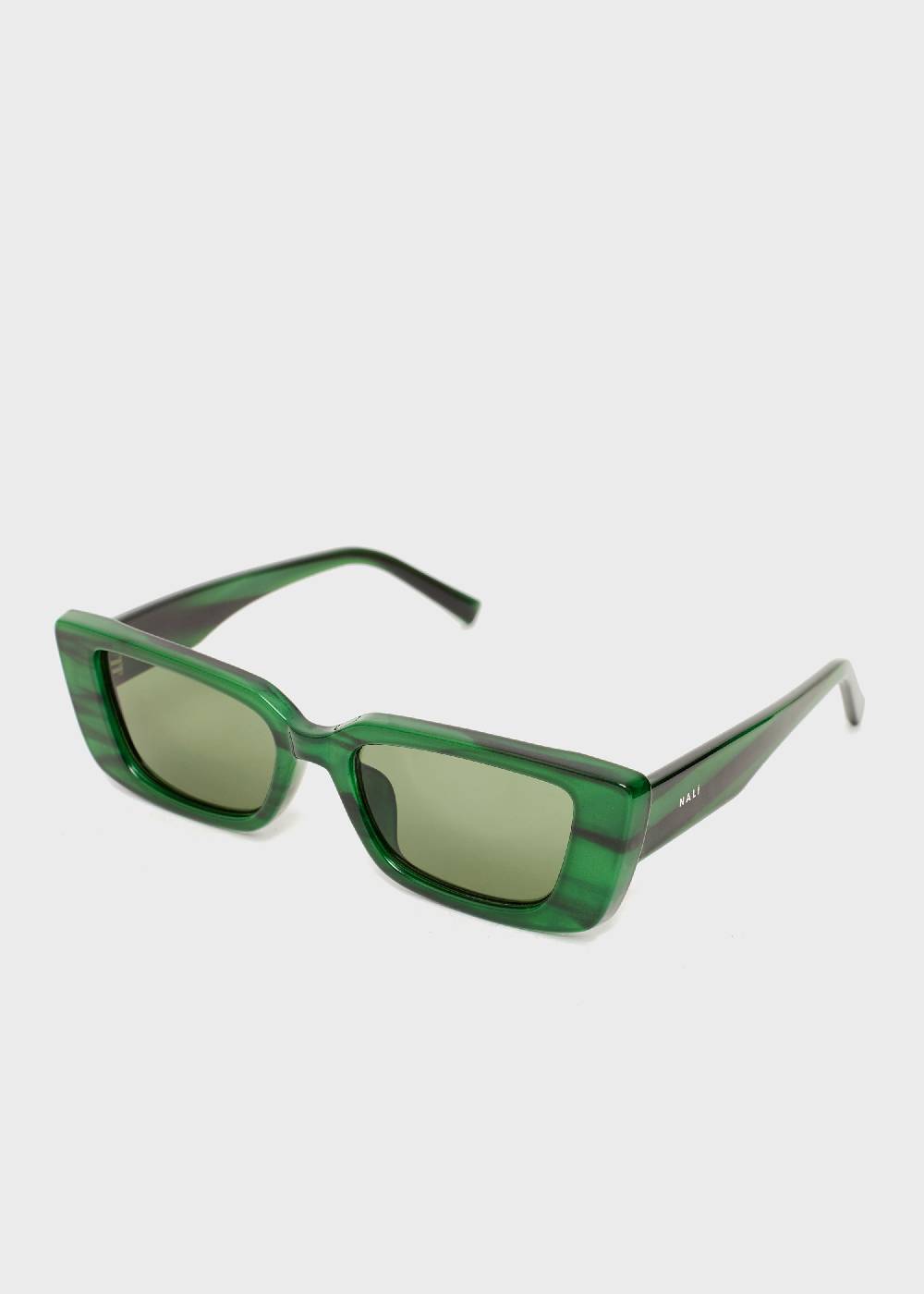 Nalí LENA RECTANGULAR GREEN SUNGLASSES