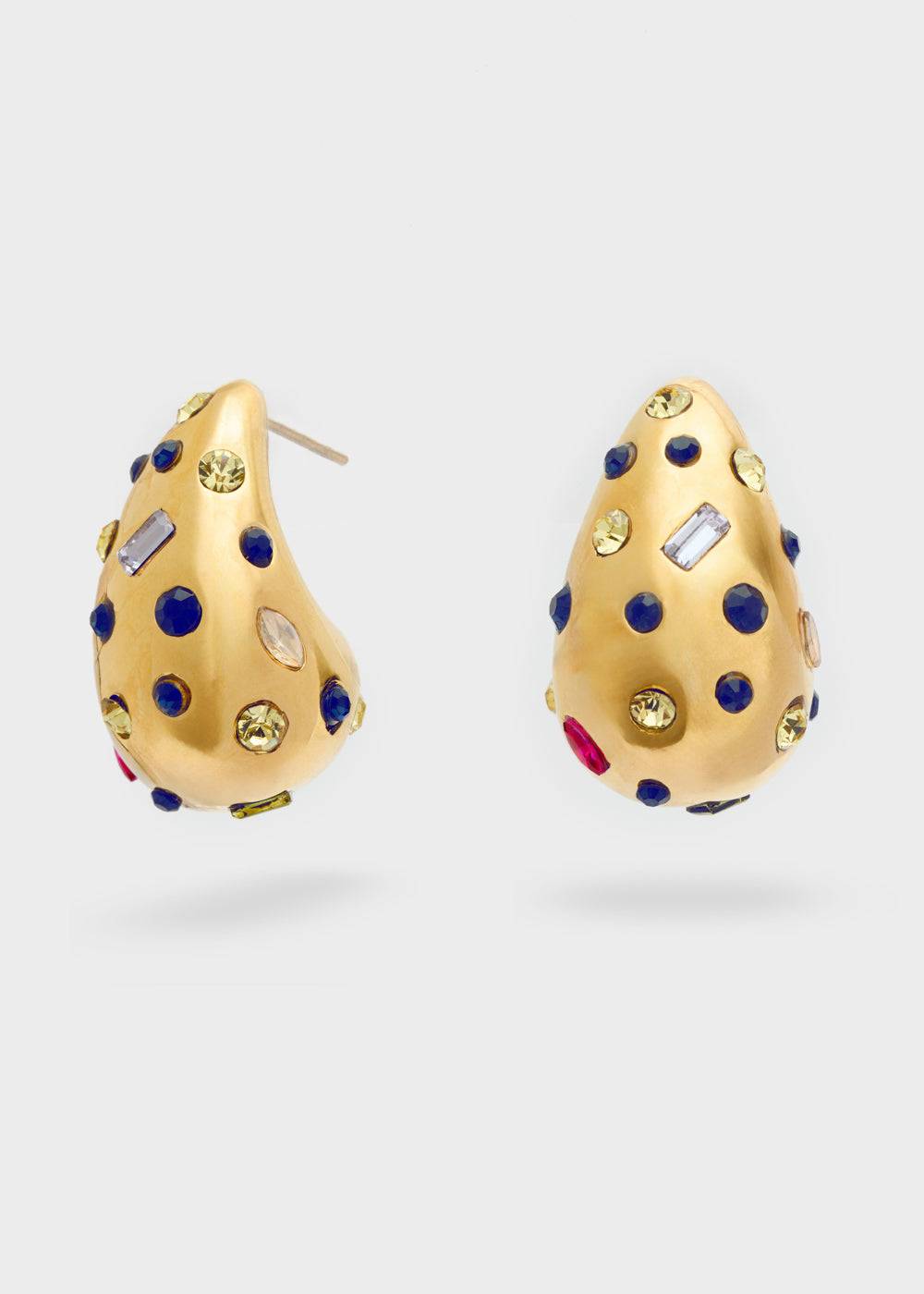 Nalí LEXY EARRINGS W/ CLEAR STONES 14KT G.P. + COLORS