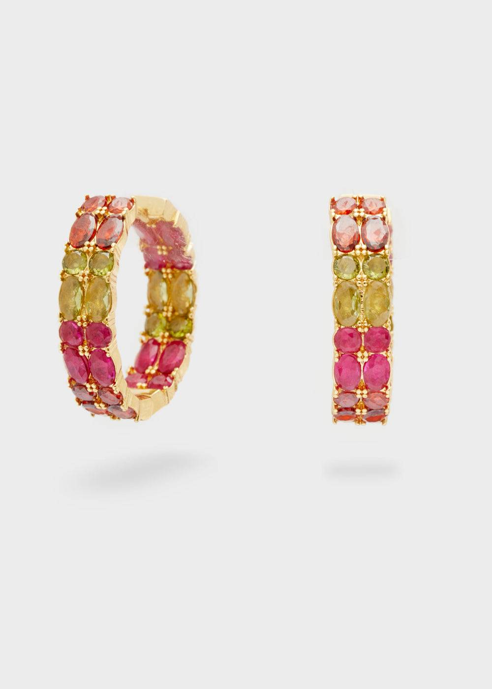 Nalí LEXY GOLD HOOP EARRINGS W/ STONES + COLORS