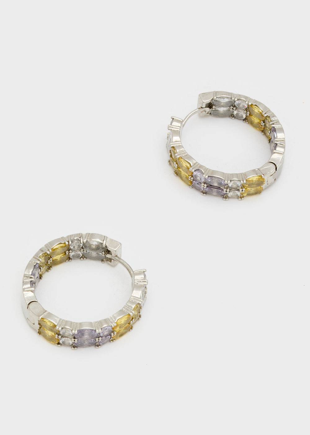 Nalí LEXY GOLD HOOP EARRINGS W/ STONES + COLORS