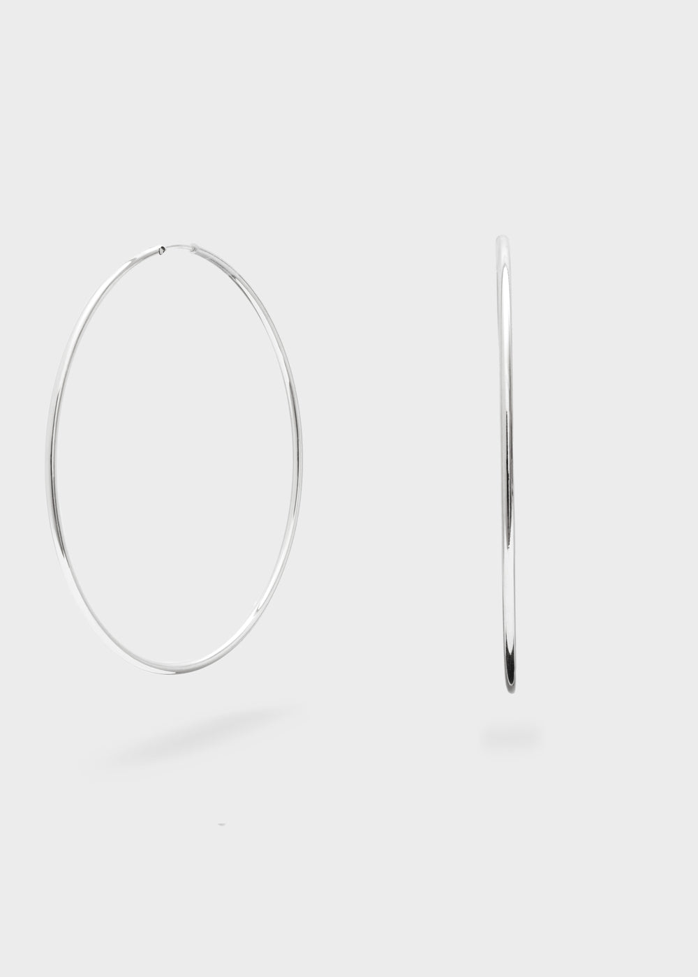 Nalí LILA SILVER BIG HOOP EARRINGS S.STEEL