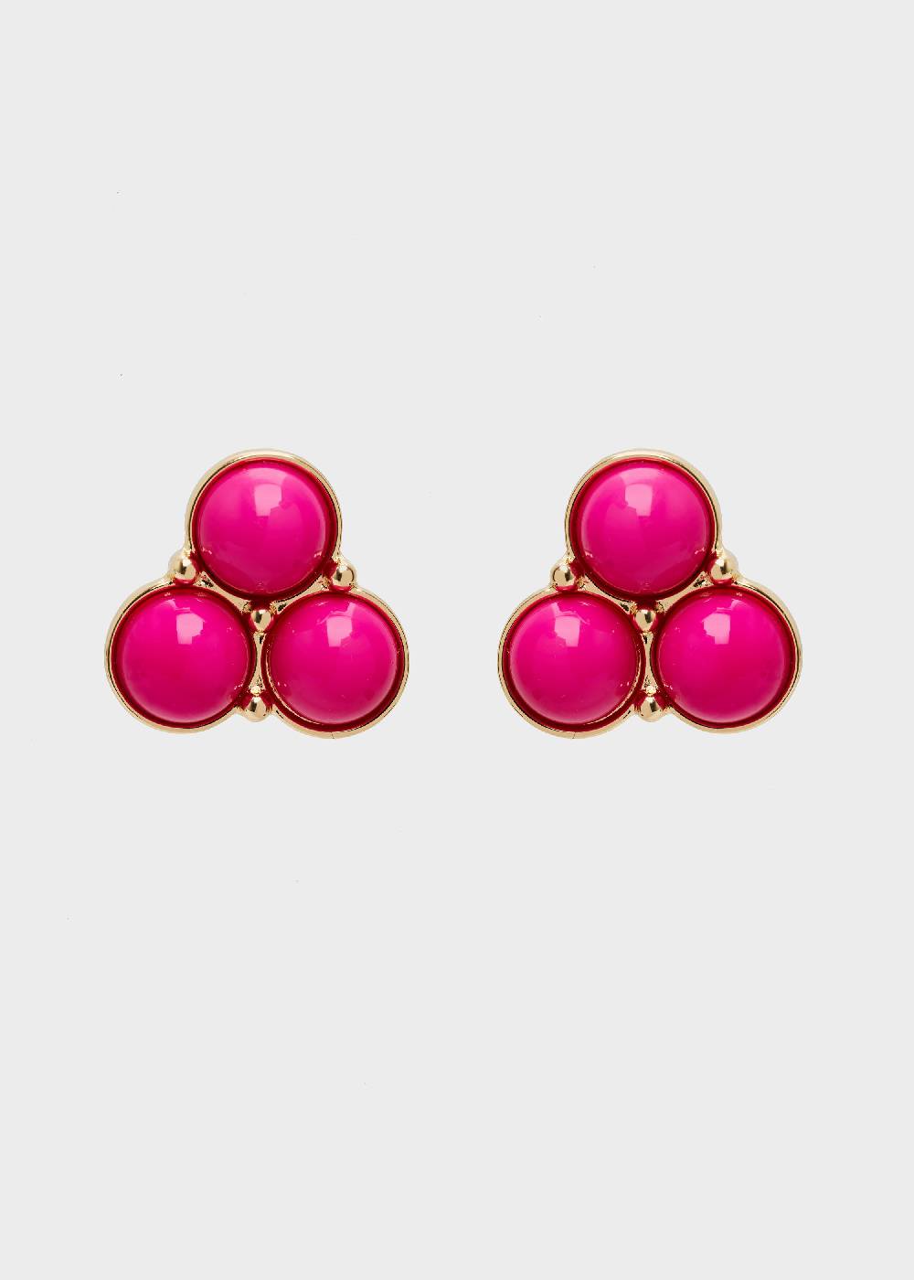 Nalí LIPA EARRINGS IN FUSHIA RESIN AND GOLD