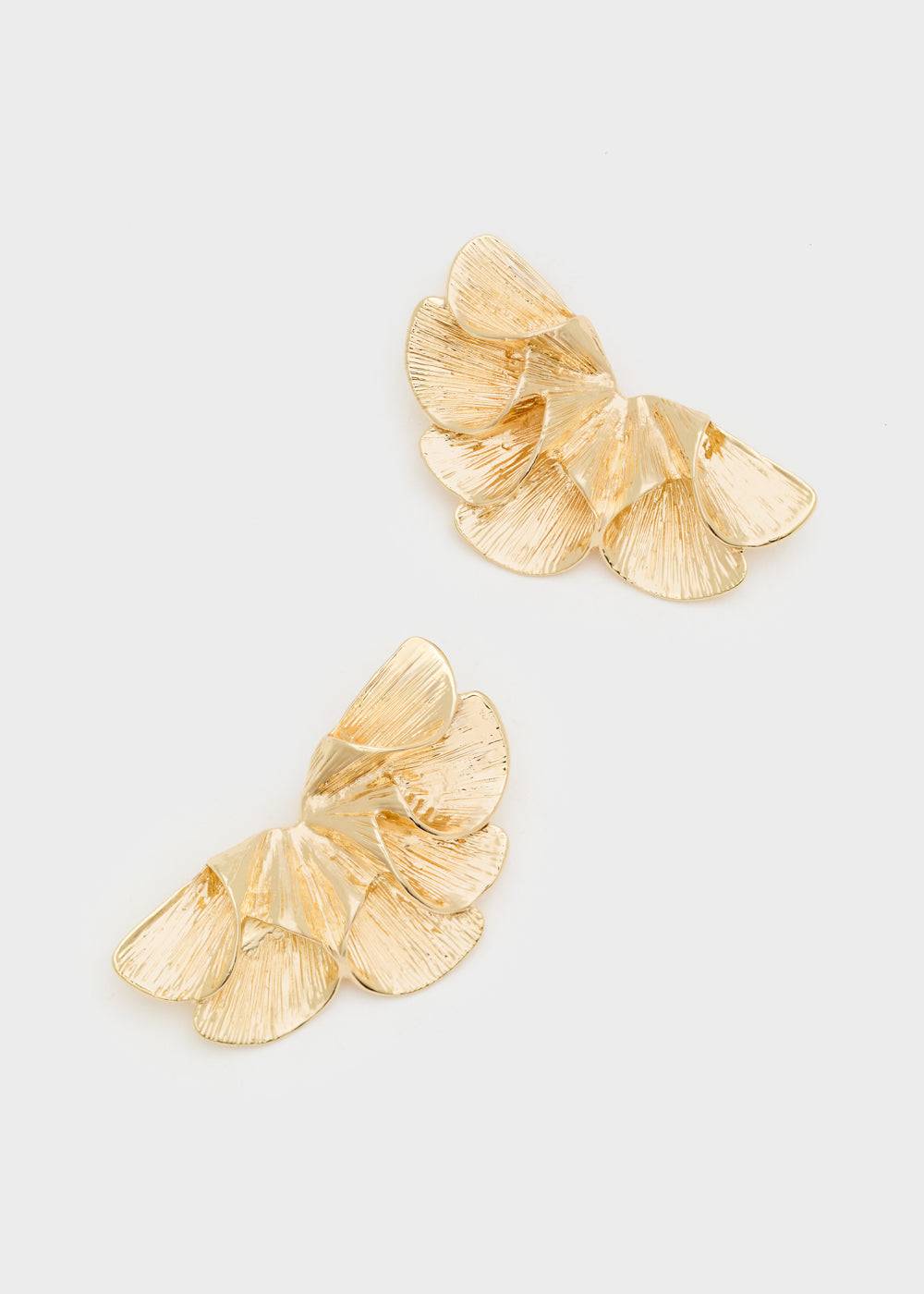 Nalí LOBE OVER. EARRINGS GOLD PLISSE