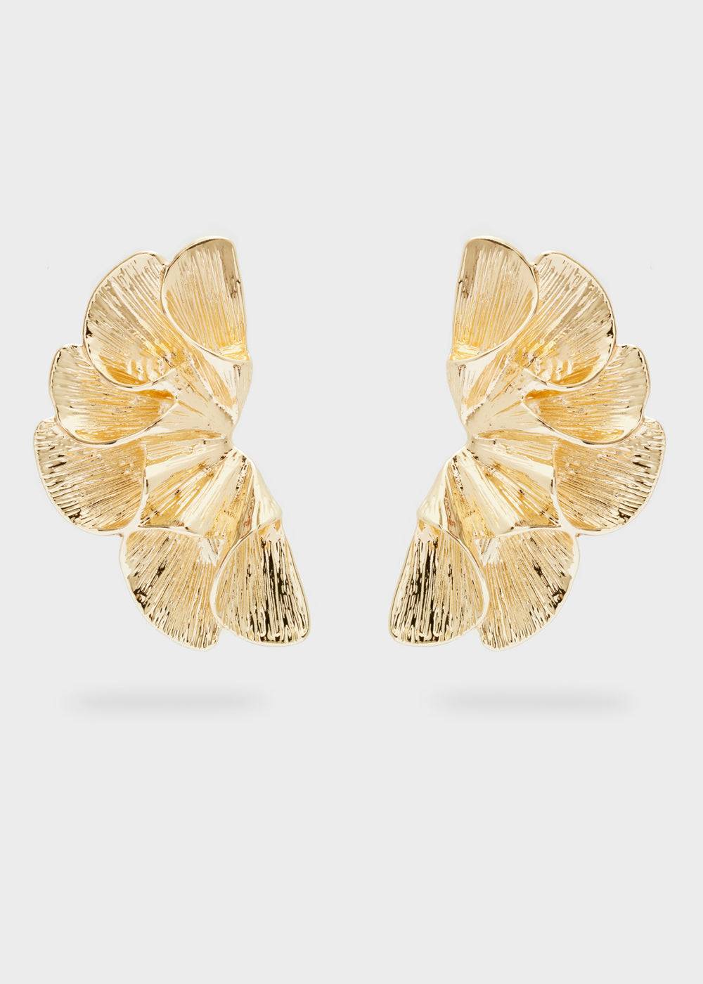 Nalí LOBE OVER. EARRINGS GOLD PLISSE