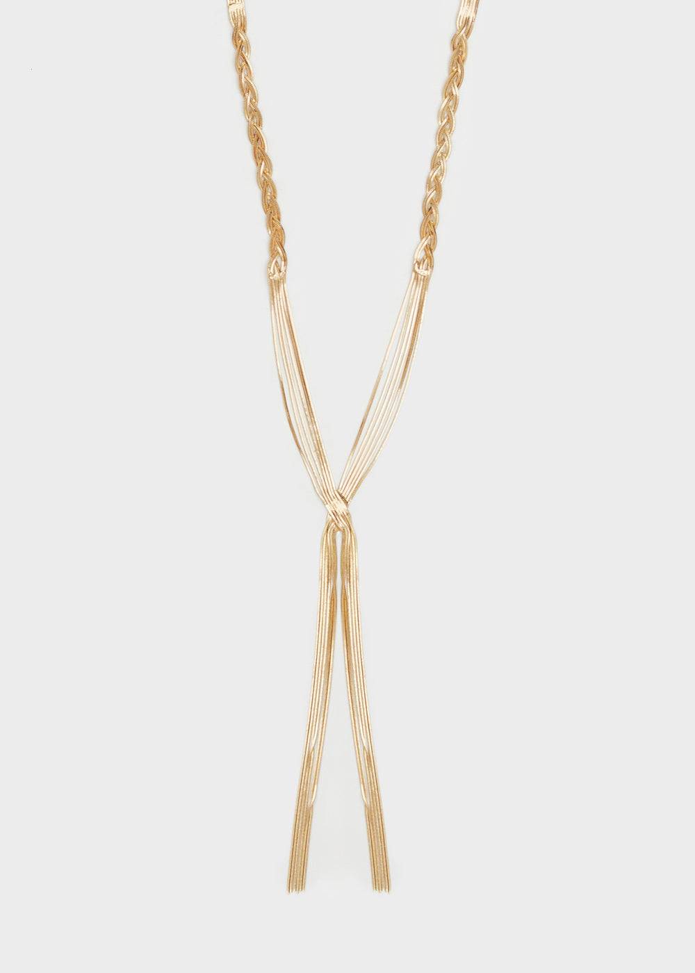Nalí LONG BRAIDED NECKLACE IN GOLD