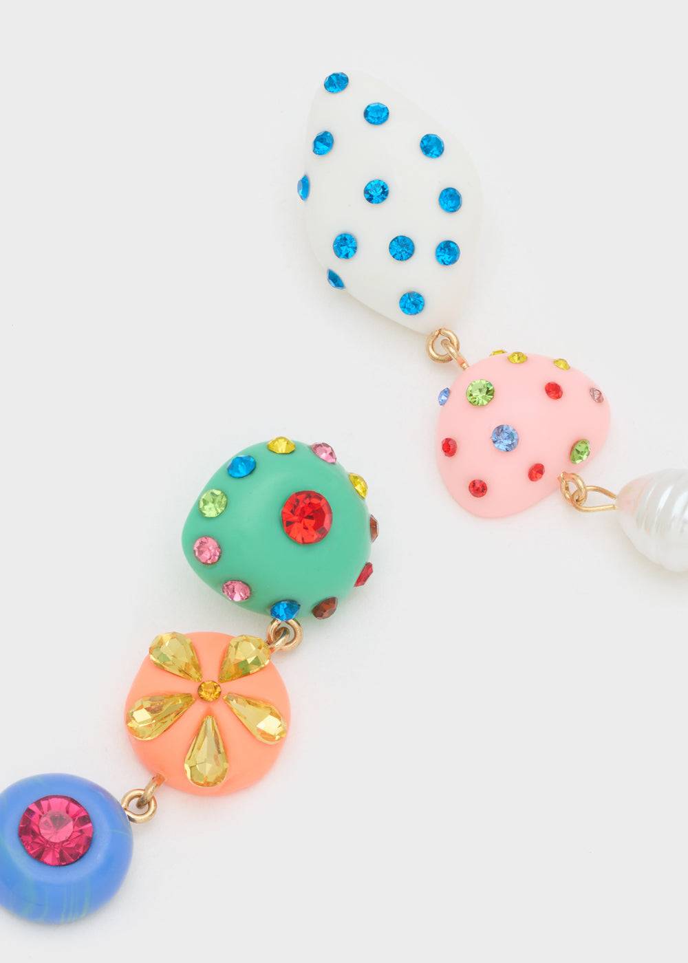 Nalí LONG EARRINGS IN MULTICOLOR RESIN