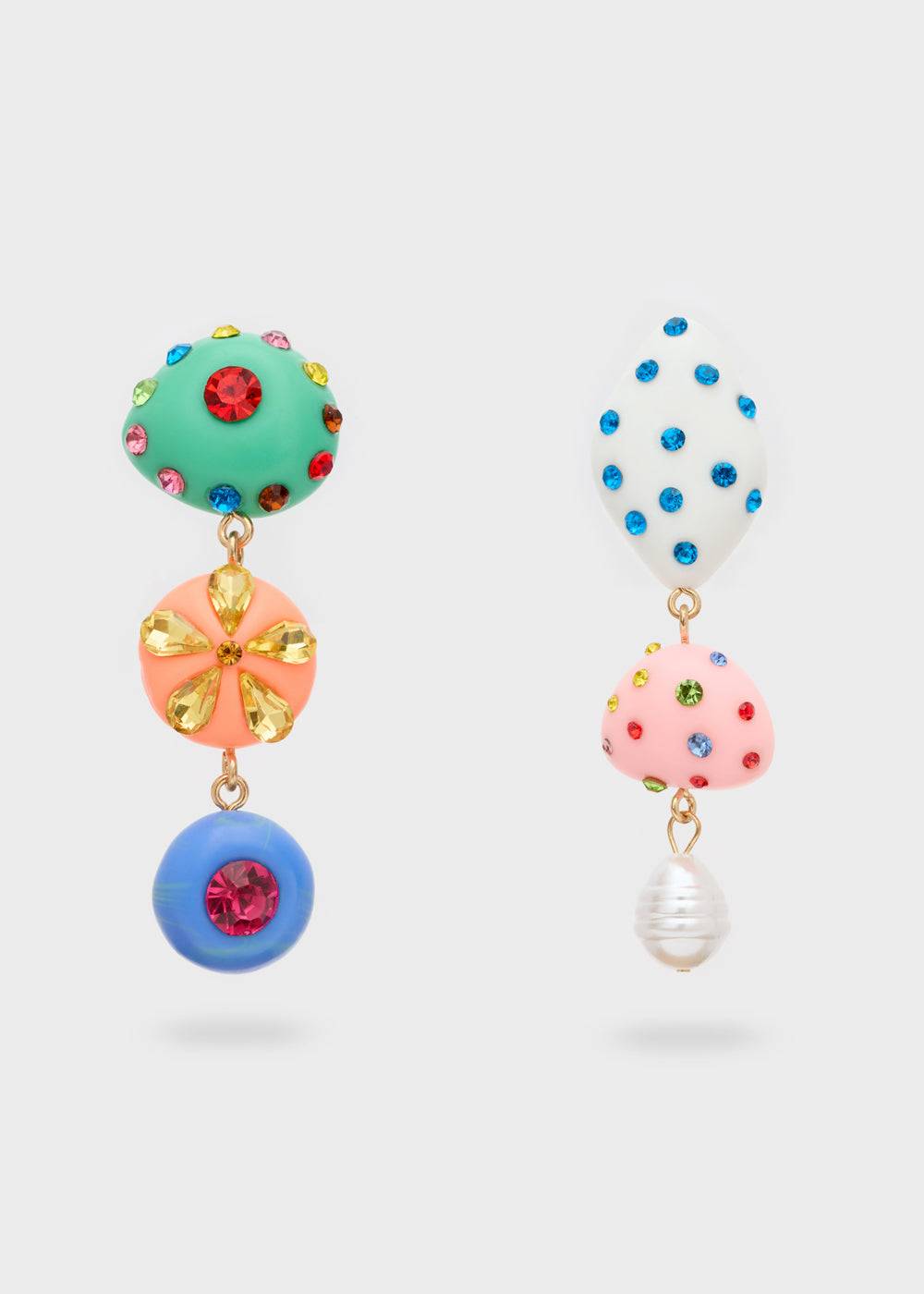 Nalí LONG EARRINGS IN MULTICOLOR RESIN