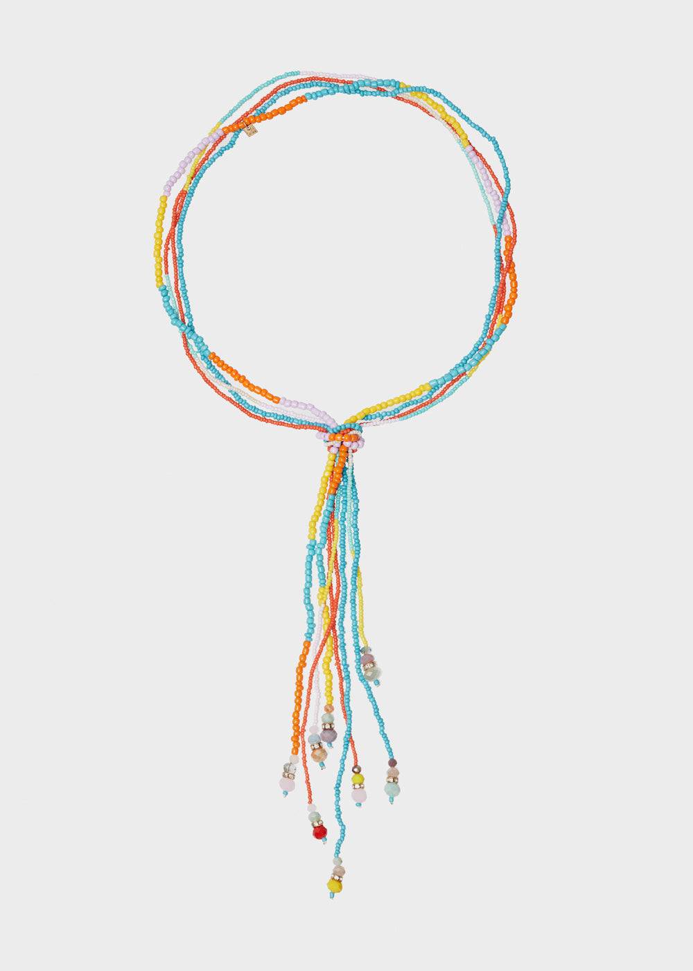 Nalí LONG NECKLACE WITH KNOT AND MULTICOLOR BEADS