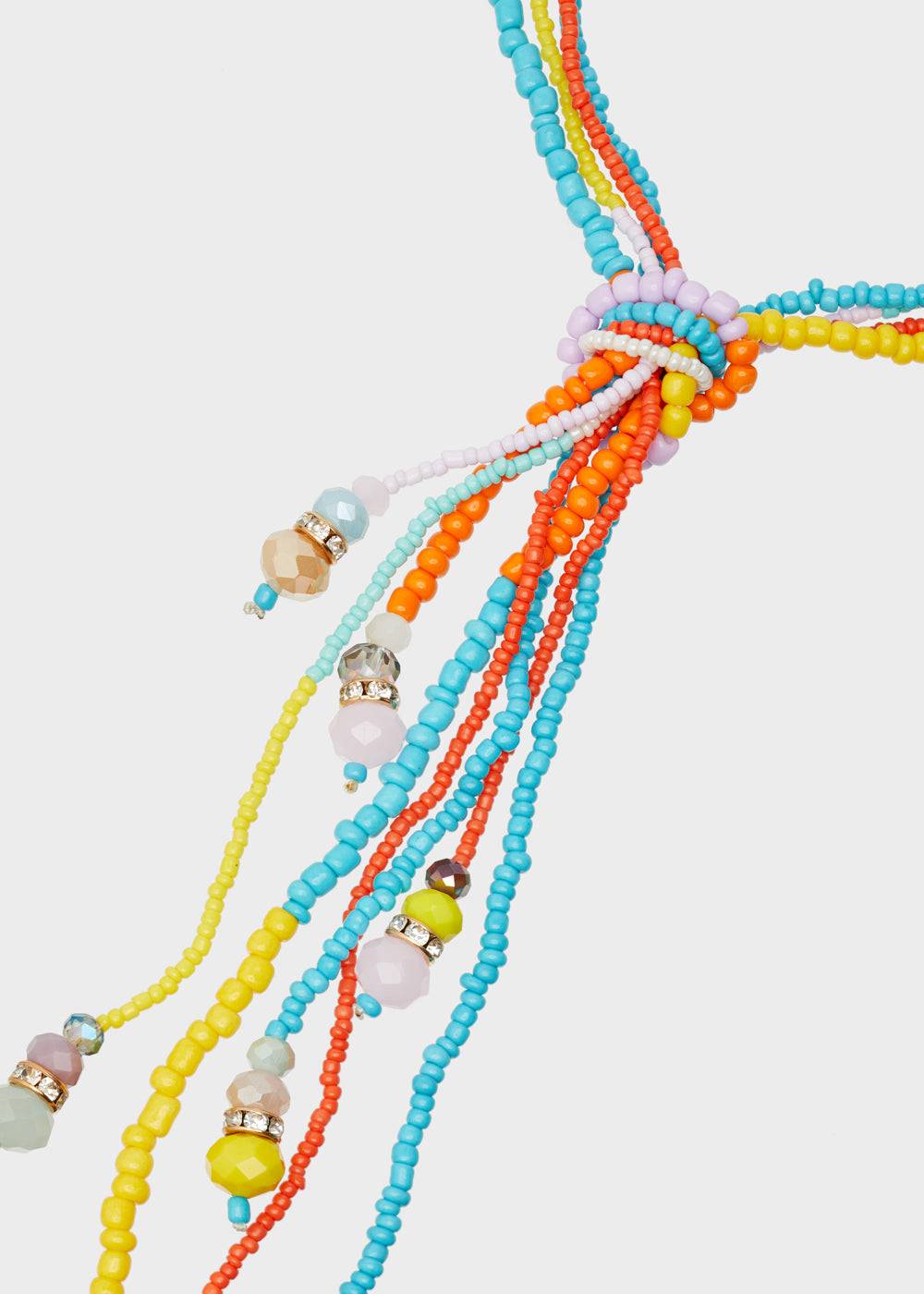 Nalí LONG NECKLACE WITH KNOT AND MULTICOLOR BEADS