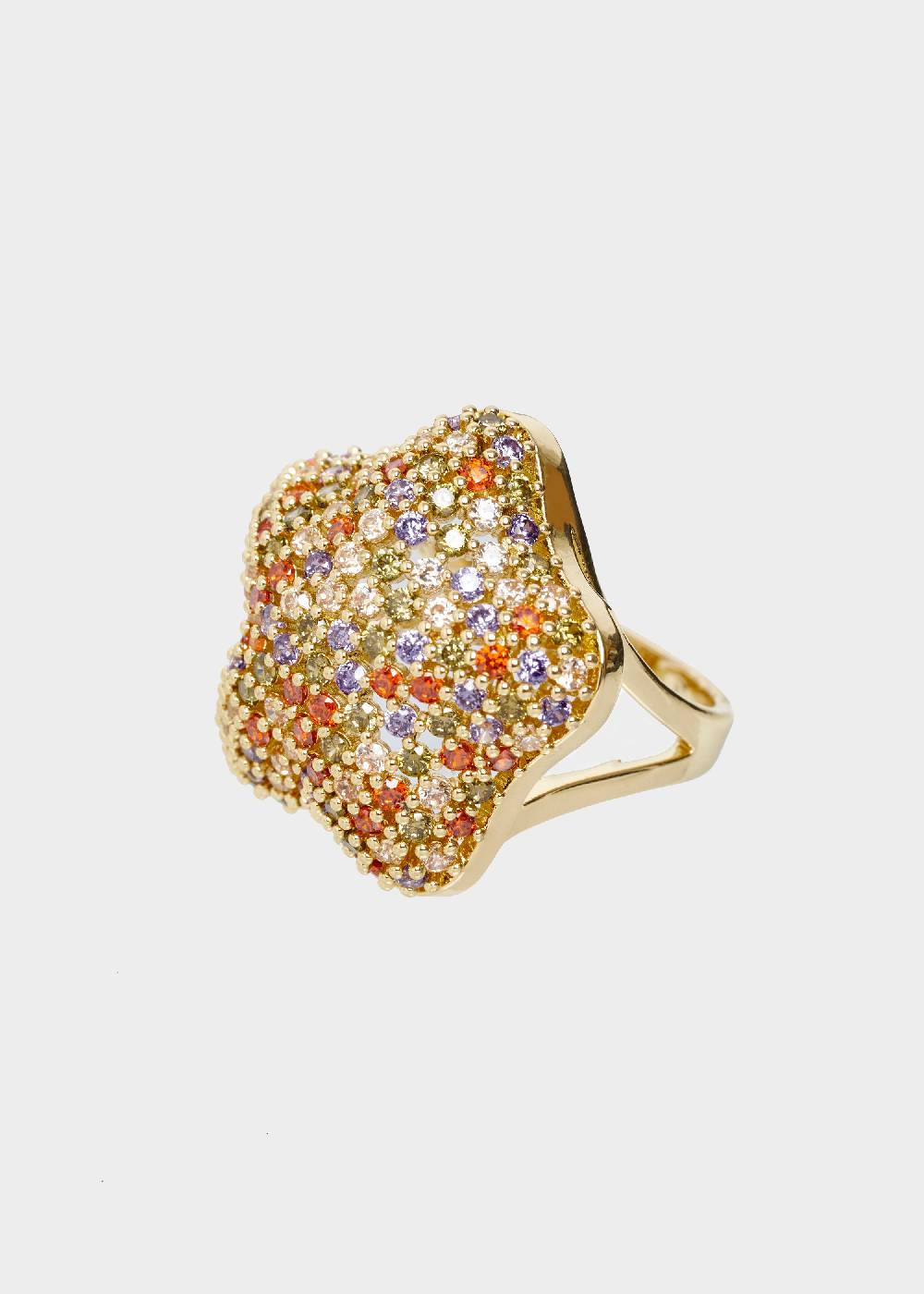 Nalí MABEL STAR RING W/ MULTICOLOR ZIRCONS