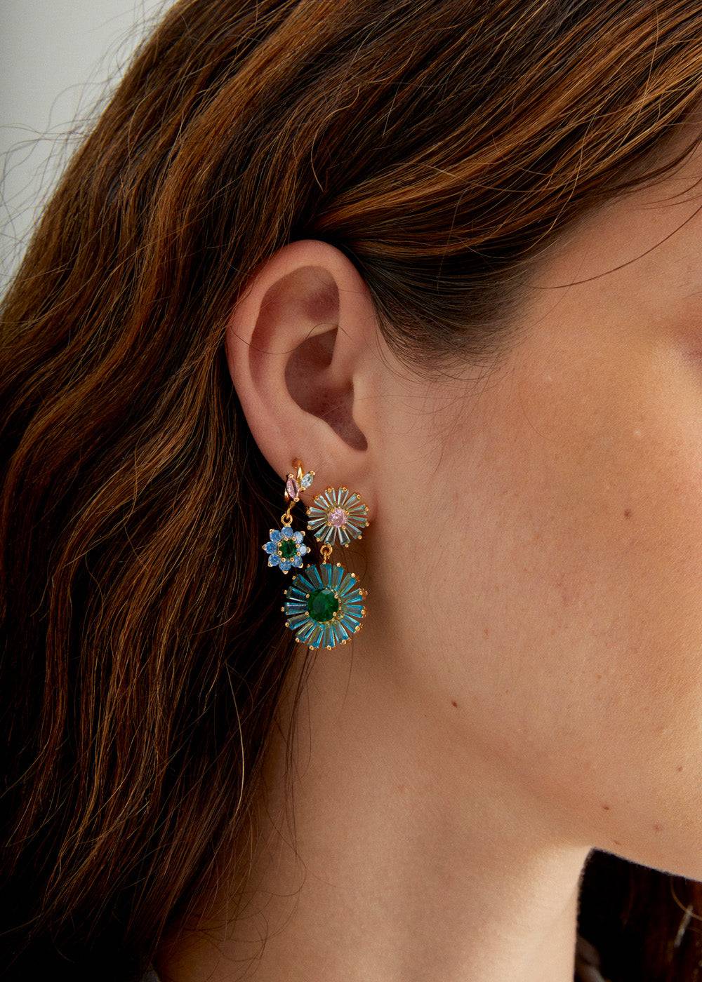Nalí MARGHERITA EARRINGS W/ ZIRCONS + COLORS