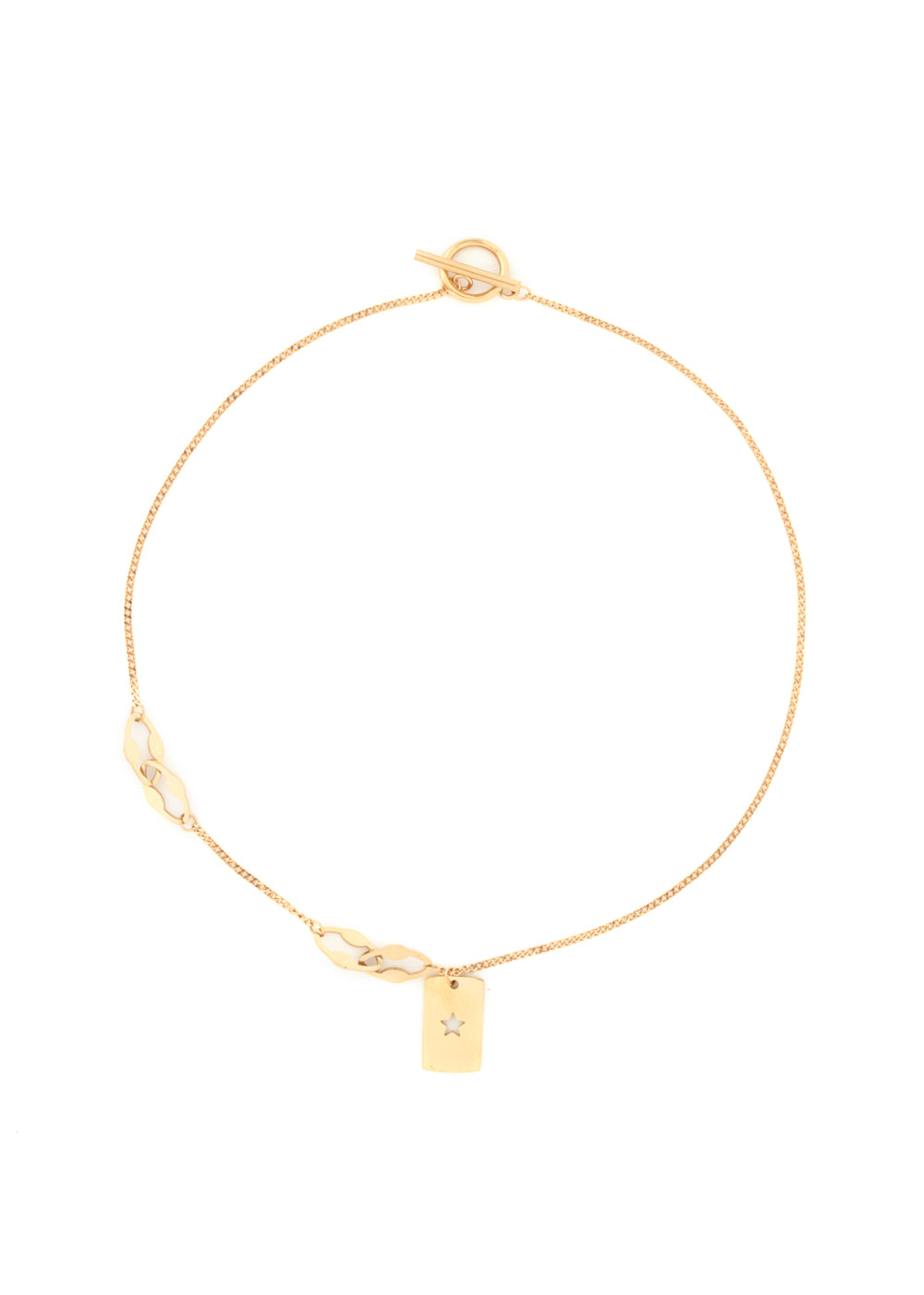 Nalí MEDAL STAINLESS STEEL NECKLACE WITH GOLD STAR